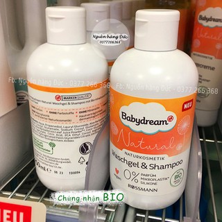 Sữa tắm gội hữu cơ Babydream - chứng nhận hữu cơ BIO Đức - Nguồn hàng Đức