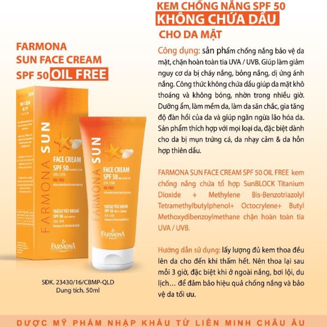 farmona sun face cream