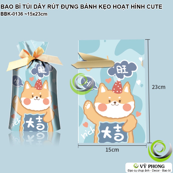 SET 10 BAO BÌ TÚI NHỰA DÂY RÚT BUỘC MIỆNG HOẠT HÌNH XUÂN NĂM MỚI NOEL ĐỰNG BÁNH KẸO LÀM QUÀ TẶNG CÁC DỊP LỄ TẾT BBK-0136