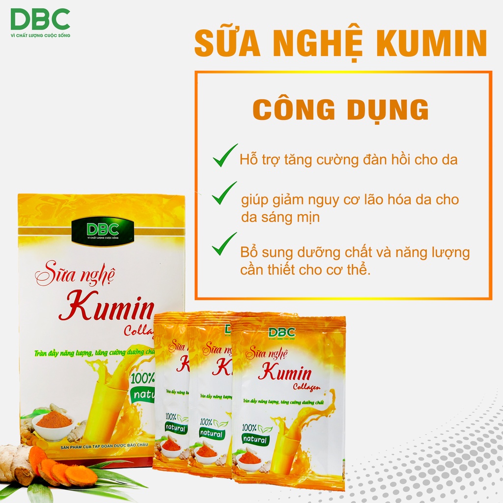 Sữa nghệ KUMIN Collagen Nano Curcumin 300g Dùng Thay Tinh Bột Nghệ, Làm Đẹp Da, Giảm Đau Dạ Dày