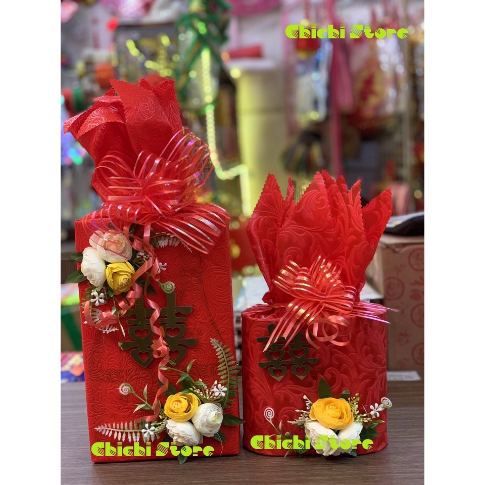 Trà + Sâm Banh Để Mâm Quả Đám Cưới Siêu Đẹp Chất Lượng