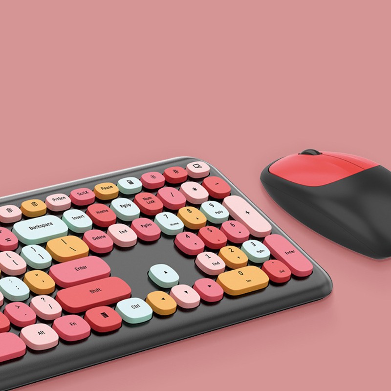 Bộ Bàn Phím Và Chuột Không Dây 2.4G Thiết Kế 110 Phím Chất Lượng Cao