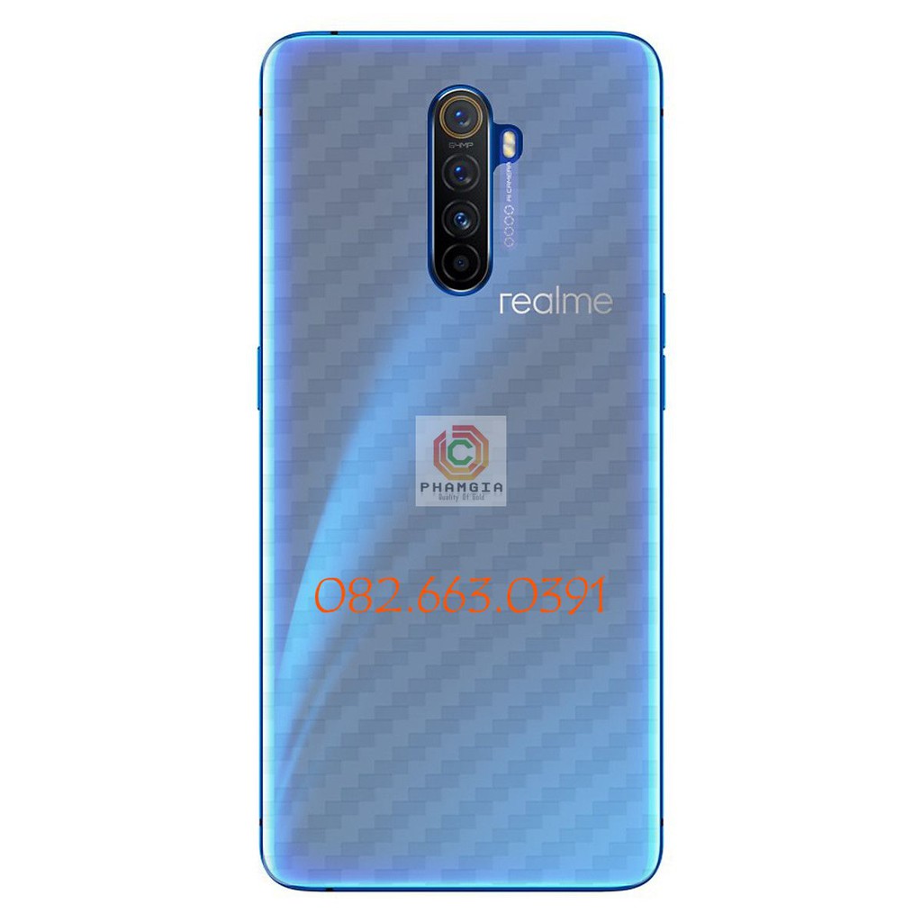 Miếng dán mặt lưng skin carbon cho các dòng Realme X2 5 3 2 Pro XT 730G Q 3i X C2 C1 2019 2018 U1   CACBON