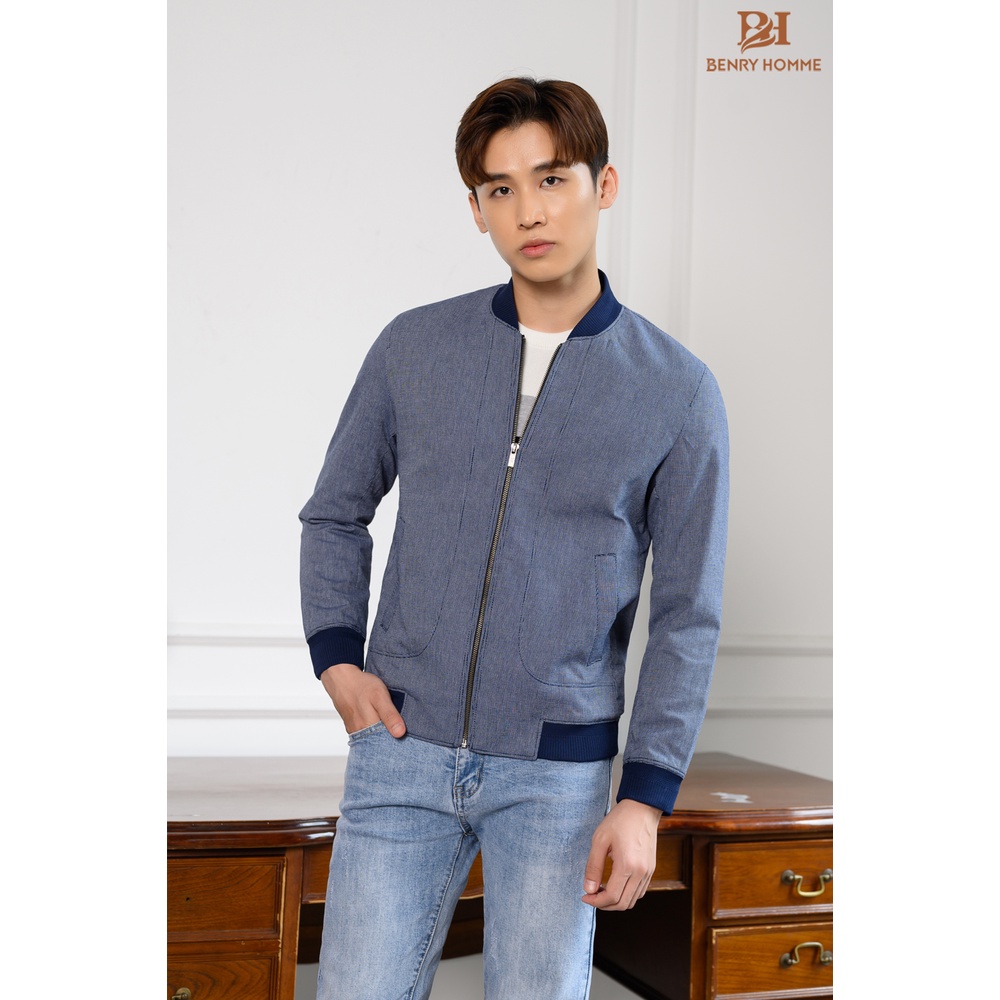 Áo khoác nam Benry, chất liệu vải tuytsi pha lông cừu, Dáng áo slim fit mặc thanh lịch, trẻ trung mã 1861NV-Benryhomme