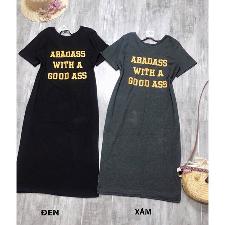 Váy bầu suông dáng dài đầm bầu suông nữ xoắn lưng họa tiết chữ Adabat Form rộng chất thun cotton Hàng VNXK