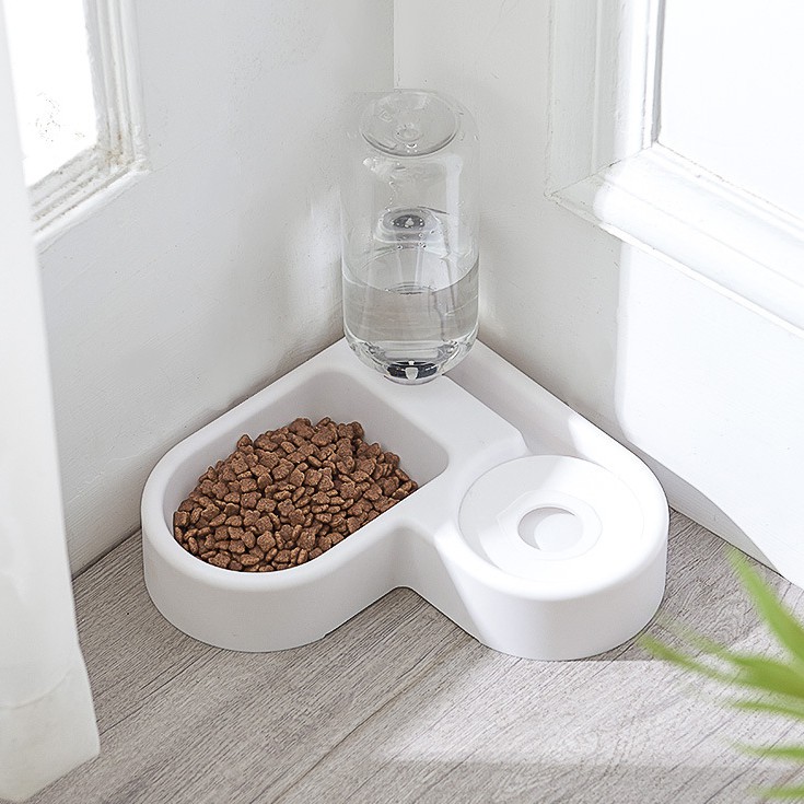 Bát Ăn Đôi Và Bình Uống Nước Tự Động Cho Chó Mèo (Gửi Màu Ngẫu Nhiên)