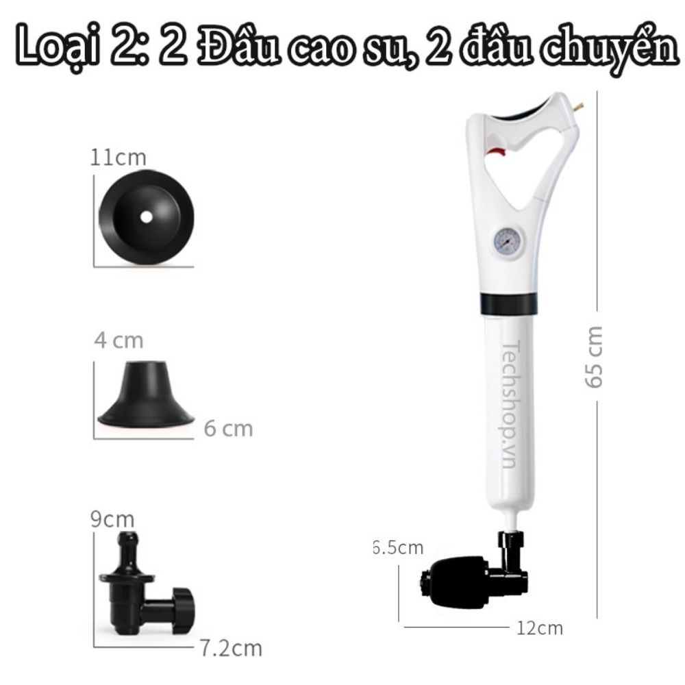 Súng Thông Tắc Bồn Cầu Bồn Rửa Chén Nobihome,súng thông bồn cầu bồn rửa chén bồn tắm khí nén cực mạnh 8 Kg