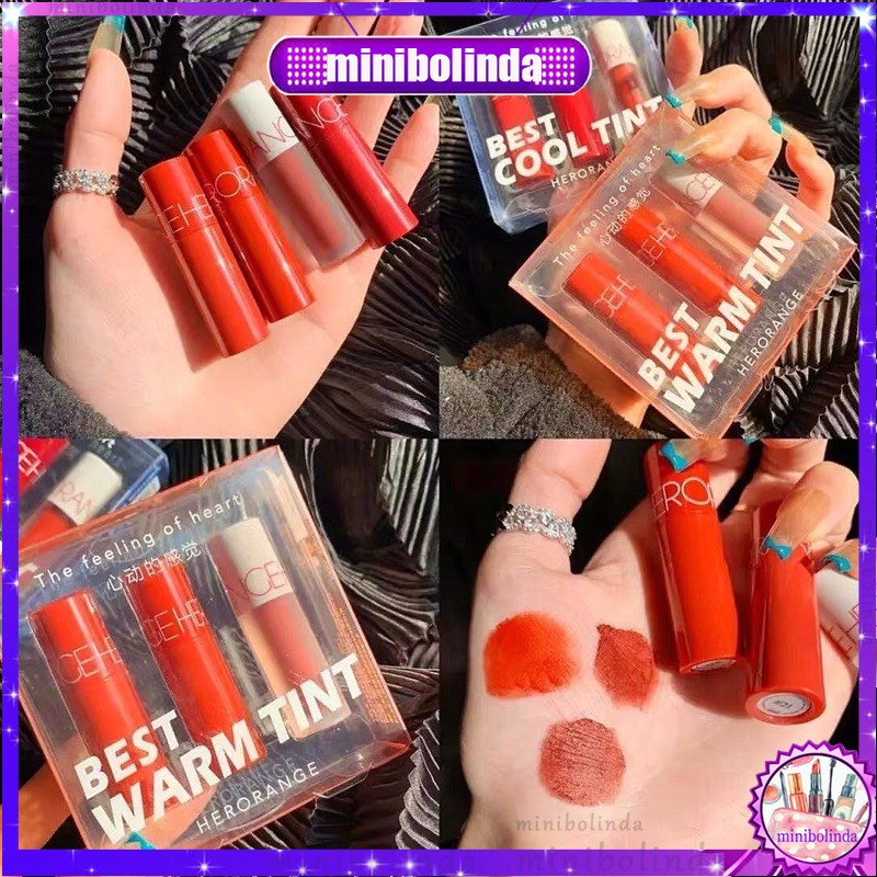 Set 3 Cây Son Kem Lì MINI Herorange Trang Điểm Mượt Mà Thời Trang Chất Lượng Cao | BigBuy360 - bigbuy360.vn