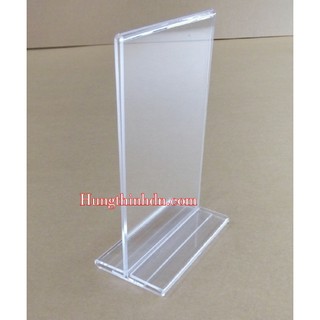 Menu mica, bảng thông tin chữ T kích thước khổ giấy A4_ chân đế trong