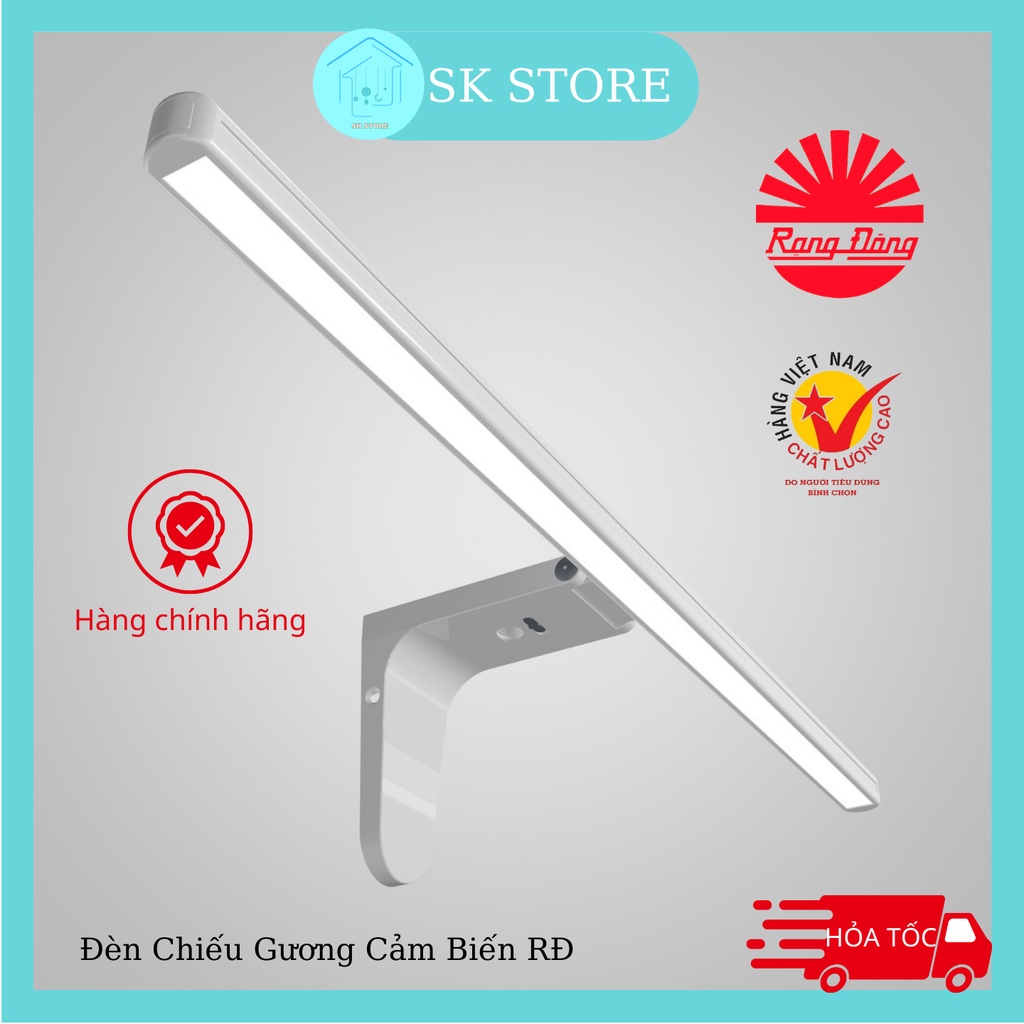 Đèn Led Chiếu Gương cảm biến Rạng Đông, thích hợp gắn bàn trang điểm, soi tranh hoặc gương phòng tắm (HÀNG CHÍNH HÃNG)