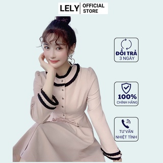 Váy tiểu thư cổ tròn dài tay phong cách Hàn Quốc hot 2021 V214, Váy nữ xinh dài tay đi dự tiệc đi chơi đi làm