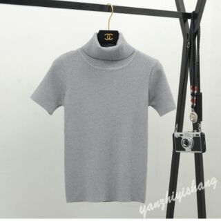 Áo len cổ lọ cộc tay