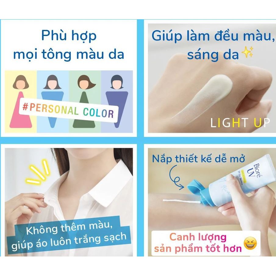 Tinh Chất Chống Nắng Giúp Da Sáng Rạng Rỡ Bioré UV Aqua Rich Light Up Essence SPF50+/++++ 70g