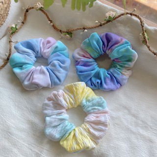 Cột tóc scrunchies loang màu tie dye vải cotton mềm mại