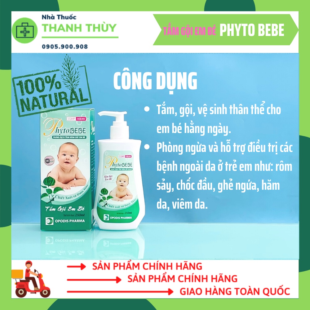 PHYTOBEBE  DUNG DỊCH TẮM RÔM SẢY EM BÉ