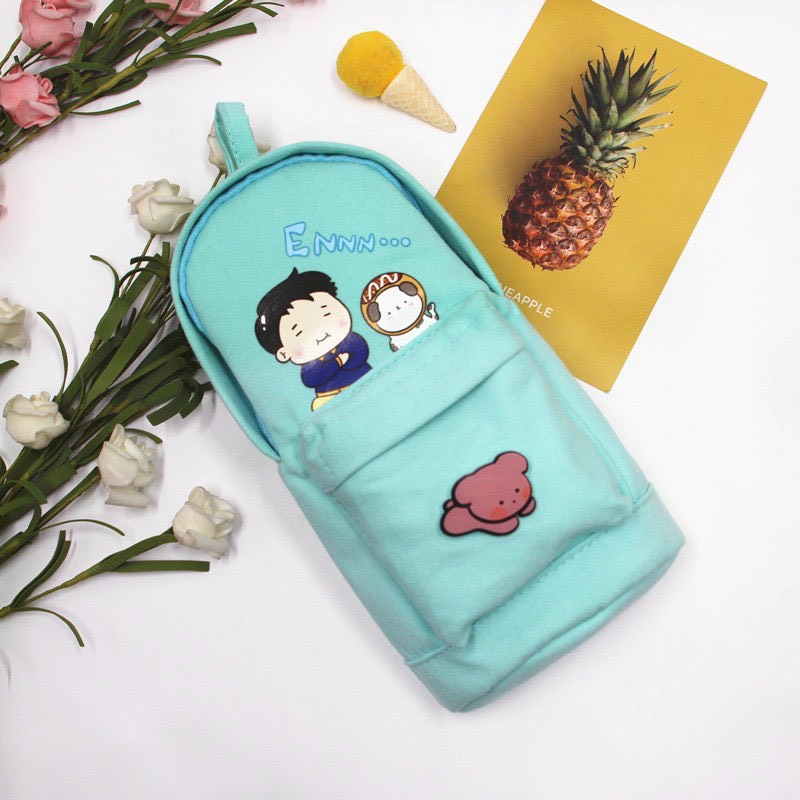 Hộp Đựng Bút Hình Balo Vải Đẹp Hình Cặp Sách In Hình Cô Gái Xinh Xắn Hot Trend