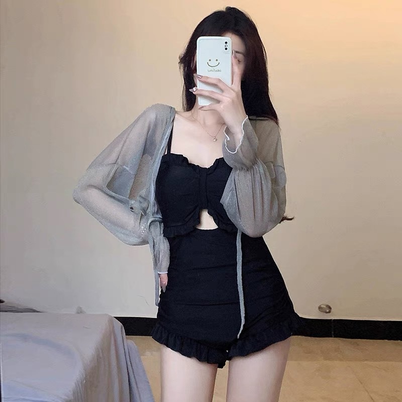 Bộ Đồ Bơi Một Mảnh Hở Lưng Mềm Mại Màu Đen Thời Trang Mùa Hè Quyến Rũ Cho Nữ