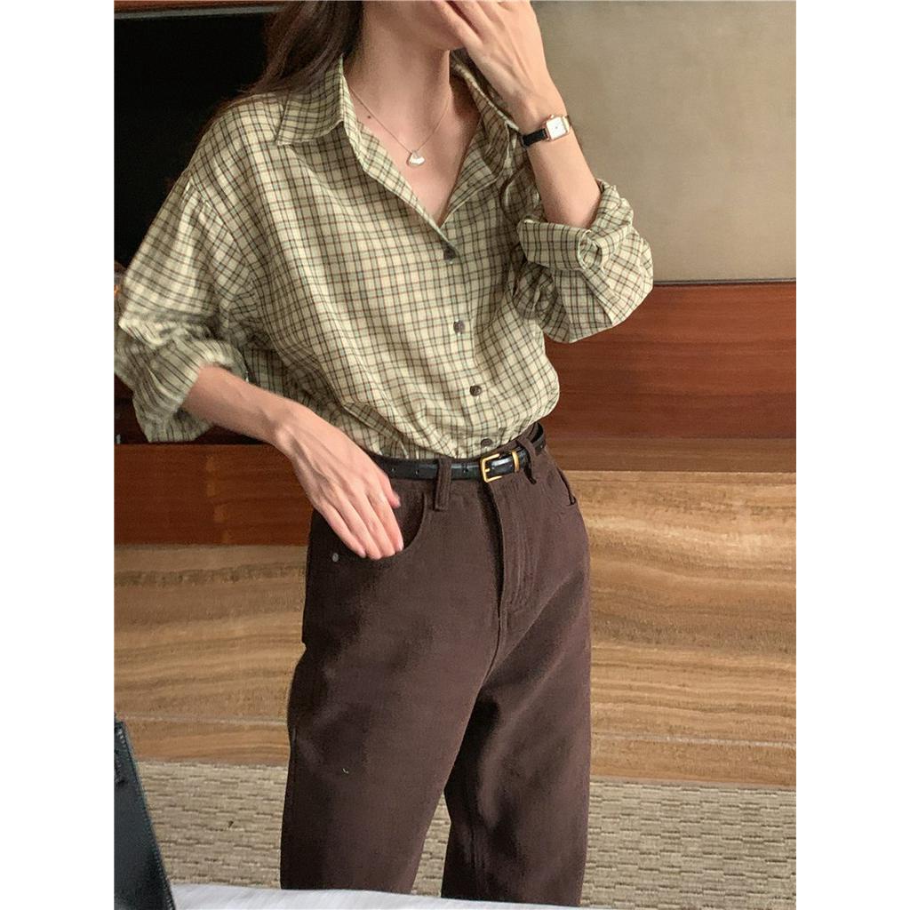 Áo Sơ Mi Kẻ Sọc Dài Tay Dáng Rộng Dễ Phối Đồ 61141