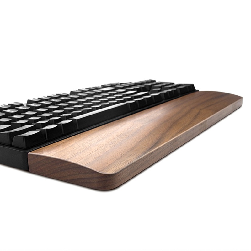 Miếng kê cổ tay hỗ trợ gõ phím bằng gỗ óc chó chống trượt cho bàn phím cơ chơi game 61 87 104 phím