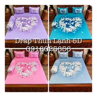 Bộ chăn ga gối Thun siêu mát Lạnh 5D Cao Cấp