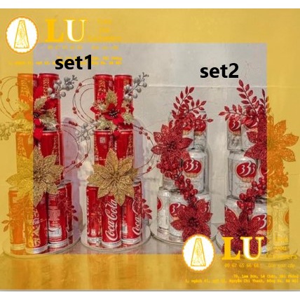 Set #1 phụ kiện làm tháp nước ngọt , bia ,combo hoa trang trí ( không kèm nước , bia ) | LU