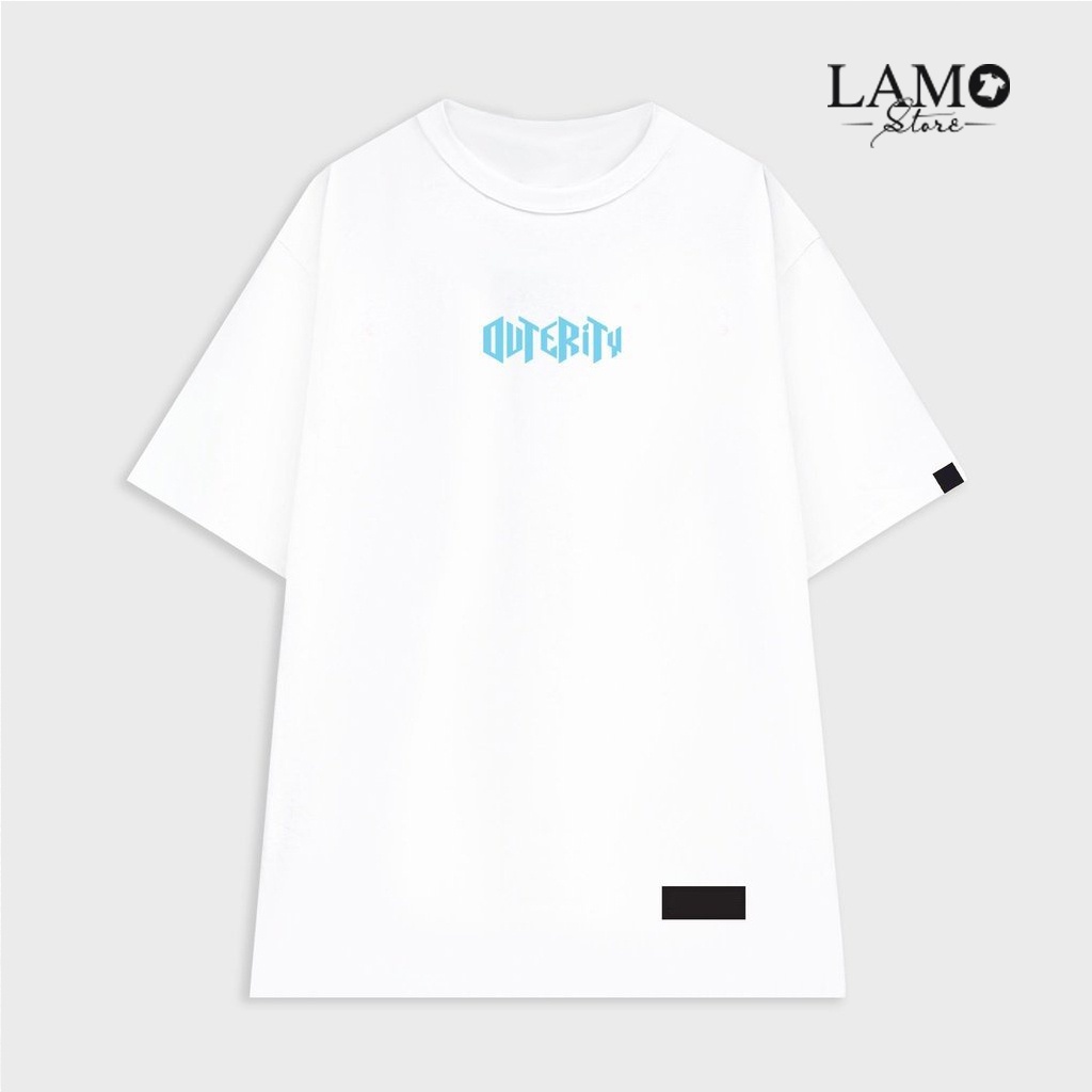 Áo thun Outeriity SIG 2-WHITE Áo Thun Tay Lỡ nam nữ, áo phông unisex from rộng Oversize - V205
