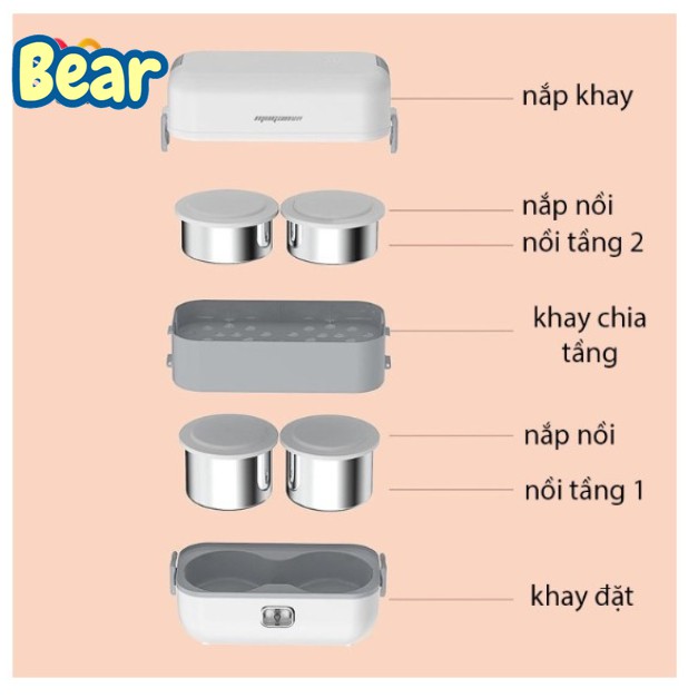 Hộp cơm hâm nóng Hộp cơm cắm điện inox Hộp cơm điện nấu chín