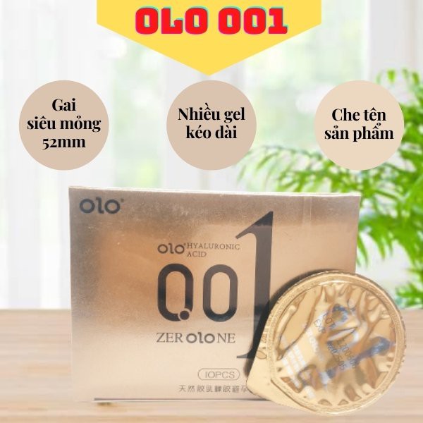 Bao cao su OLO 001 / bao cao su gân gai kéo dài chống xuất tinh sớm - bcs hộp 10 chiếc