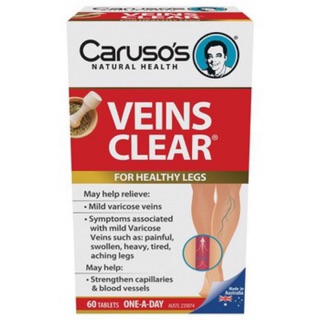 Viên uống Carusos Veins Clear 60 hỗ trợ suy giãn tĩnh mạch hiệu quả