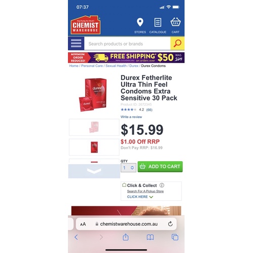 Bao cao su Durex nội địa Úc