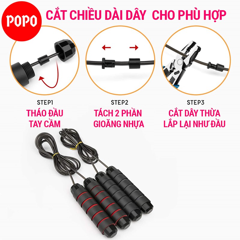 Dây nhảy dây thể dục SPORTY TS36 tập thể lực giảm cân giảm mỡ bụng đốt cháy calo, tập luyên kickbox, boxing