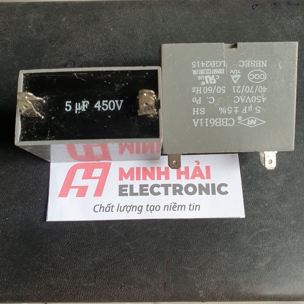 Tụ CBB 5uf 450V hàng tháo máy kích thước 2.5 x 3.8 x4.8cm