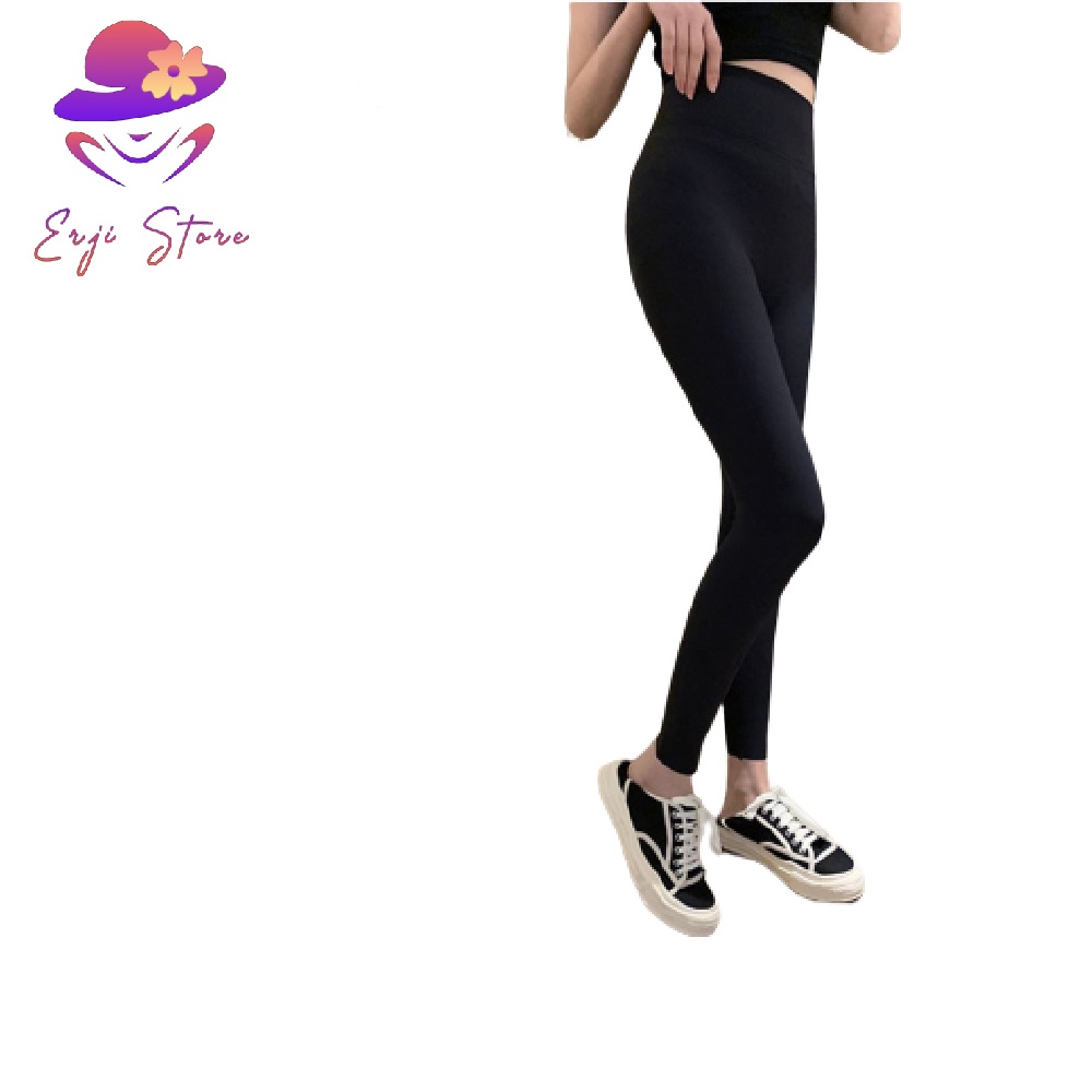 Quần legging nữ dài lưng cao dày dặn Erji vải thun thái cao cấp dáng ôm mặc nhà đi chơi tập gym E01 | BigBuy360 - bigbuy360.vn