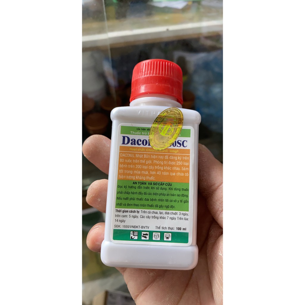 Thuốc trừ nấm bệnh DACONIL 500SC Nhật Bản (100ml) - Đặc trị thán thư, sương mai, phấn trắng hoa hồng &amp; cây trồng