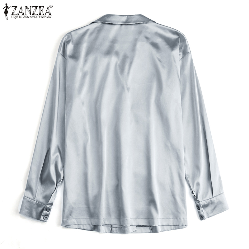 ZANZEA Bộ Đồ Ngủ Dài Cổ Chữ V Màu Trơn Thời Trang Cho Nữ | BigBuy360 - bigbuy360.vn