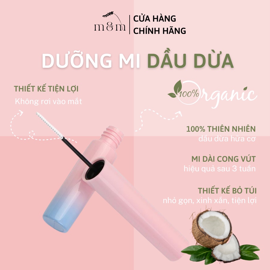 Dầu Dừa Dưỡng Mi Từ Dầu Dừa Ép Lạnh Nguyên Chất, Serum Dưỡng Mi, Mascara Làm Dày Mi Và Dưỡng Mi Dài