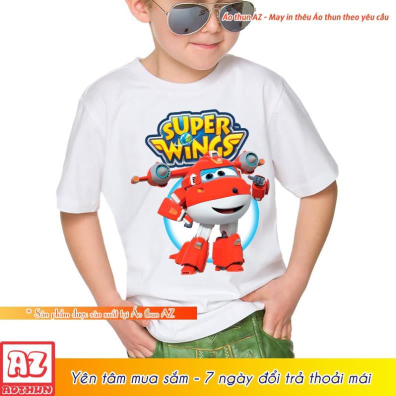 [ HOT-SALE] Áo thun hoạt hình Đội bay siêu đẳng Super Wings Jett - Áo phông bé trai bé gái M2670  - giá rẻ nhất