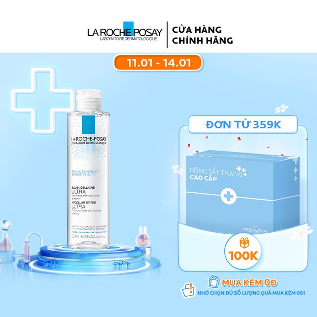 Nước tẩy trang cho da nhạy cảm La Roche-Posay Micellar Water Ultra Sensitive Skin 200ml