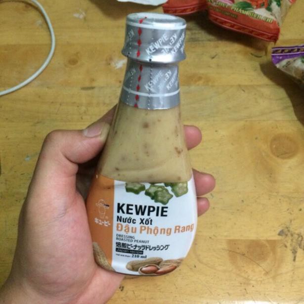 Nước sốt đậu phộng rang Kewpie keto chai 210ml date 2022