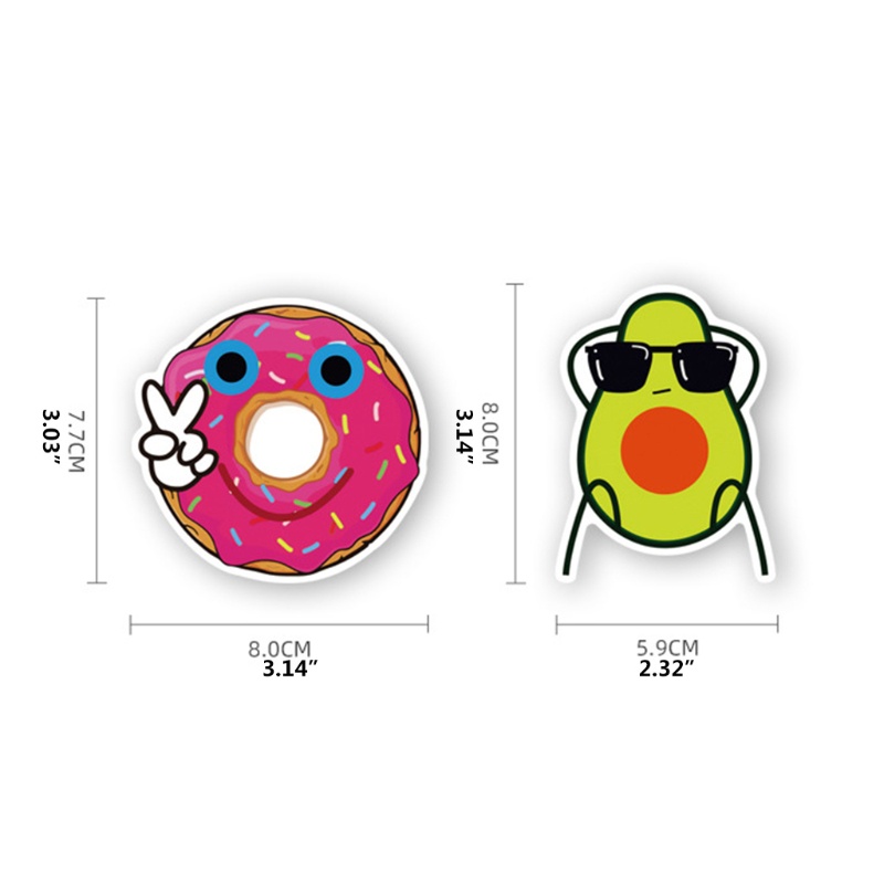 Bộ 50 Sticker Hoạt Hình Dán Trang Trí Laptop Ván Trượt