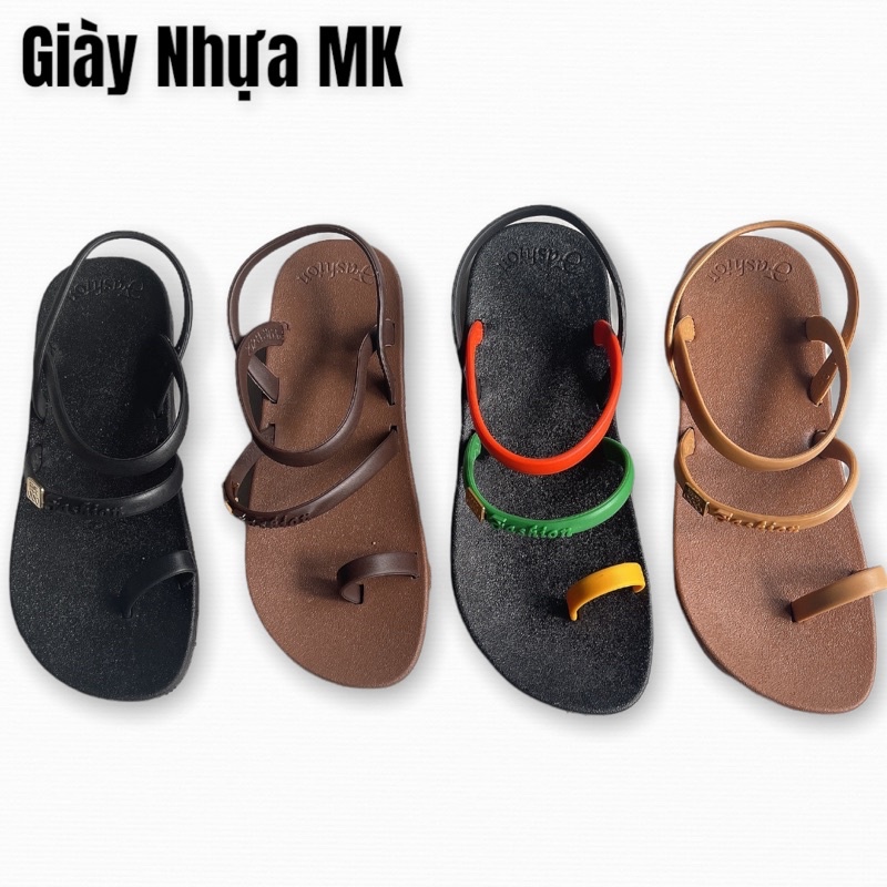 Giày Sandal nữ đi mưa xỏ ngón 2 dây ngang siêu êm siêu bền mang đi học đi làm đi chơi - GL039