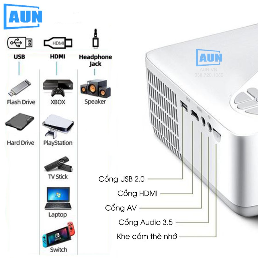 [Tặng USB 32gb hiệu ứng] Máy chiếu phòng bay 3D,máy chiếu mini độ phân giải 4k,tích hợp hệ đh Android9 xem phim cực nét