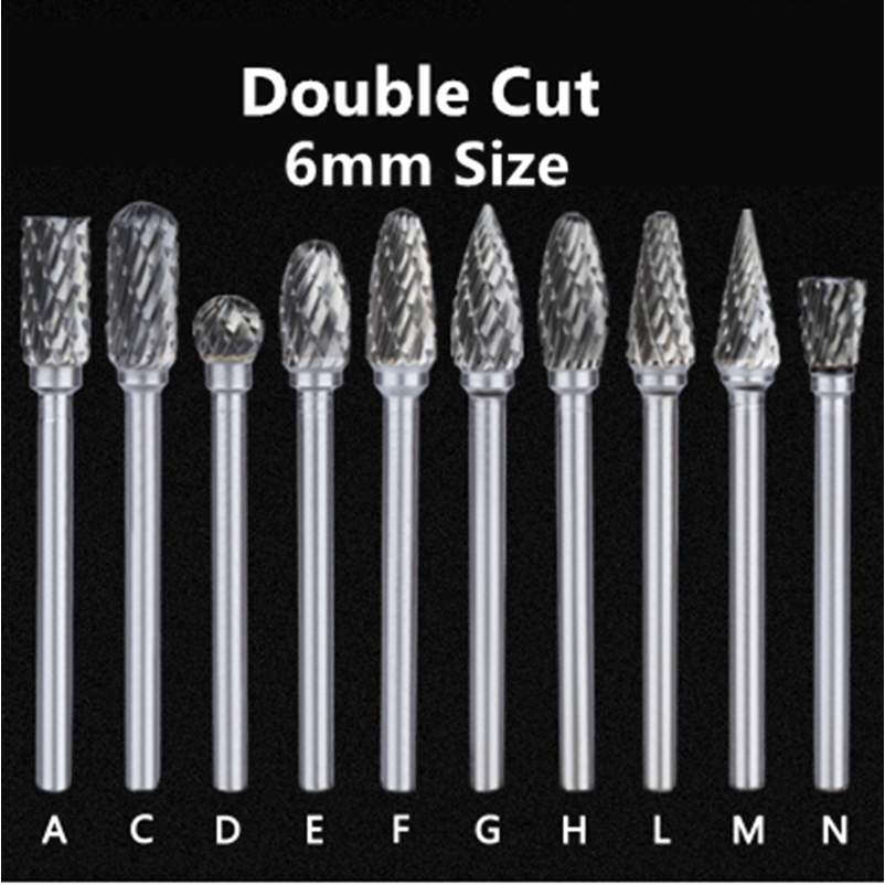 1 Cái 3x6mm Vonfram cacbua quay Burrs 3mm Rob Head 6mm DIY phay cắt cacbua vonfram Burr