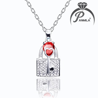 Dây chuyền ổ khóa tình yêu đính đá- Trang sức bạc Panmila (TS-DC-A24)