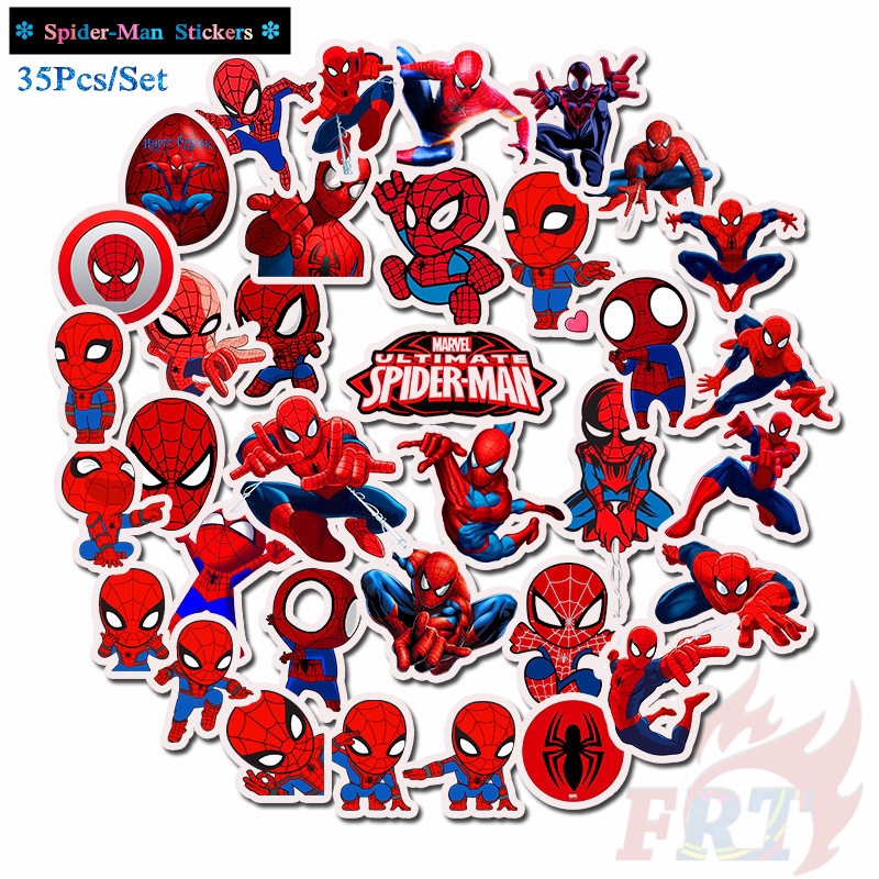 ❉ Marvel - Spider-Man Peter Parker Series 01 Giấy và decal dán tường ❉ 35Pcs/Set Superhero Mixed Doodle Stickers