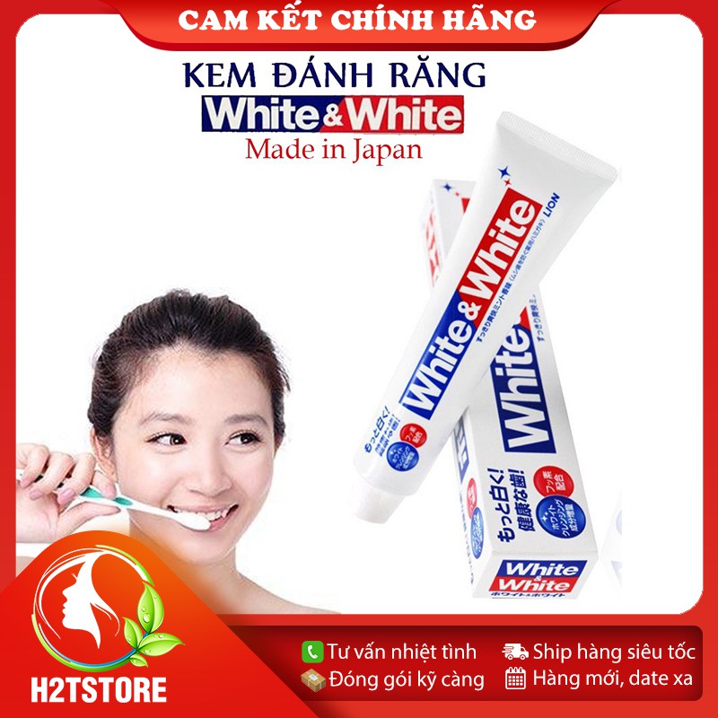 Kem đánh răng trắng răng White&amp;White Nhật Bản tuýp 150g