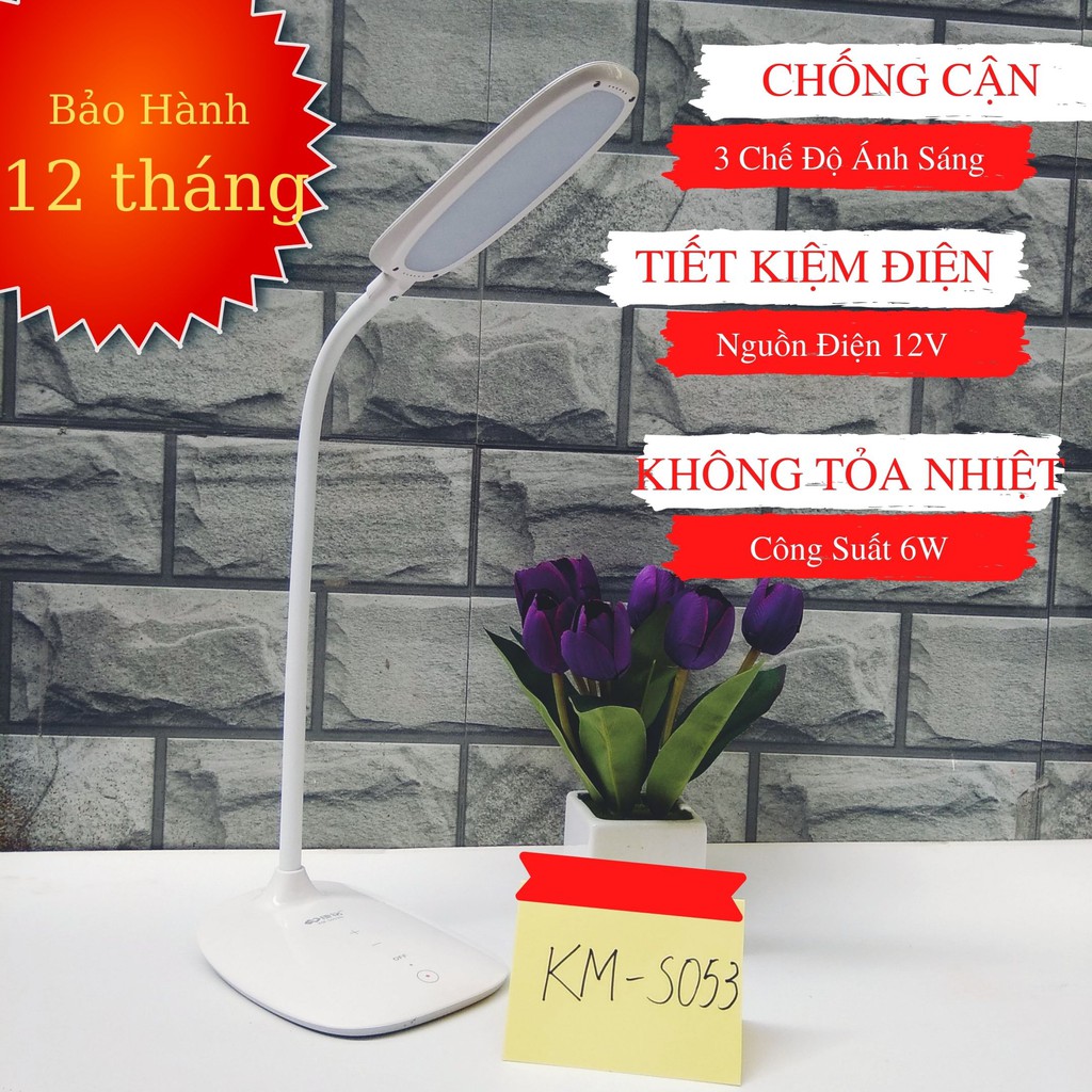 [KM-S053] Đèn LED Để Bàn, Cảm Ứng Chống Cận 3 Màu Dùng Để Học Tập Và Làm Việc