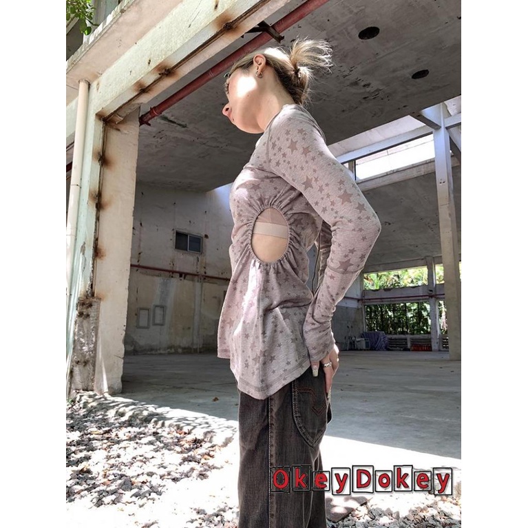 Áo Dài Tay Khoét Rỗng y2k Dành Cho Nữ