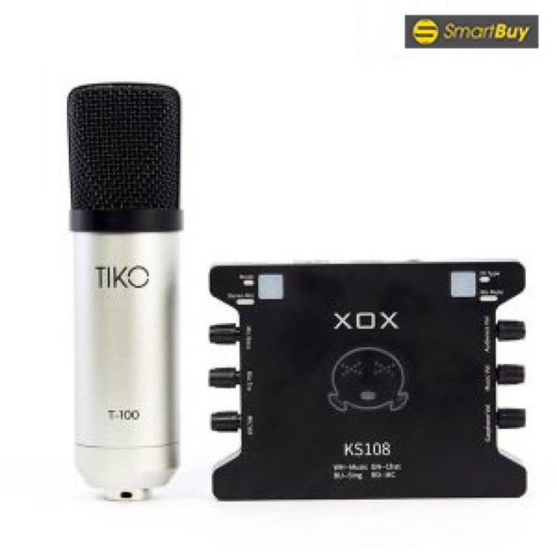 COMBO MIC THU ÂM TIKO T-100 + SOUND CARD XOX KS108 + CHÂN KẸP MÀNG LỌC ĐẦY ĐỦ BẢO HÀNH 1 năm