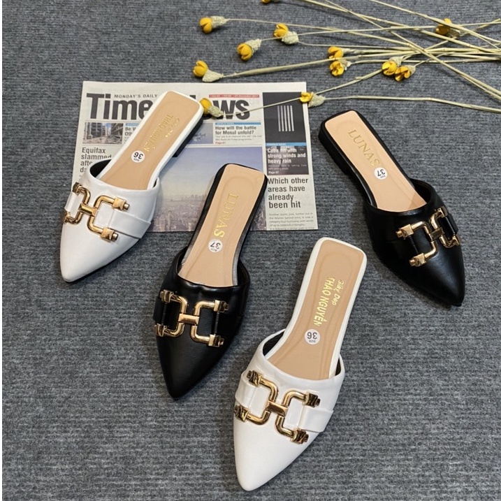 Dép sục nữ khóa xích mũi nhọn sang trọng,lịch sự size 36/39